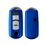Xotic Tech Blue TPU Key Fob Shell Full Cover Case w/ Keychain, Compatible with Mazda 2 3 5 6 CX-3 CX-5 CX-7 CX-9 MX-5 Miata Smart Keyless Entry Key