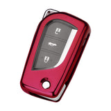 For Toyota Auris Corolla Yaris 2/3/4 Button Red TPU Folding Key Fob Protector