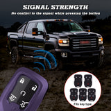 Purple Black Soft TPU Full Protect w/Button Key Fob Cover w/Keychain For Chevy GMC Yukon/XL/Denali