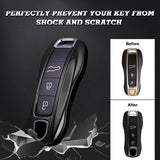 Gloss Black Shockproof Remote Key Fob Cover Holder For Panamera Cayenne 2018-up