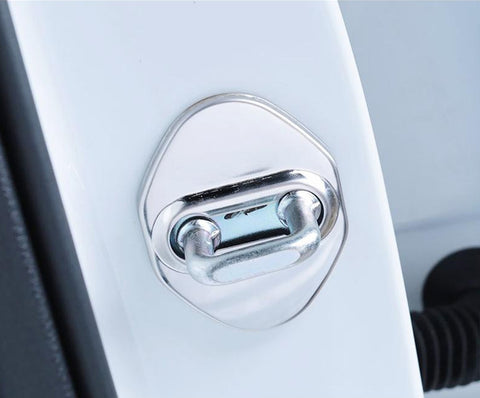 4pcs Blue/Black/Red/Silver Door Lock Cover Stainless Steel Car