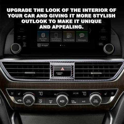 Carbon Fiber Texture Dashboard AC Air Outlet Cover Trim For Honda Accord 18-20