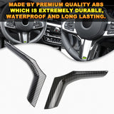 2pcs Carbon Fiber Steering Wheel Lip Strip Molding ABS Trim For BMW 3 Series G20 320i