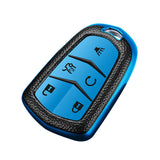 Blue Soft Anti-dust Remote Smart Key Fob Shell Case For Cadillac XT5 2016-2019