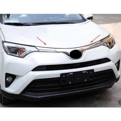 ABS Chrome Front Hood Grille Grill Molding Cover Trim for Toyota RAV4 2016-2018