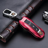 Red Smart Key FOB Cover Shell Holder For Porsche Panamera Cayenne G2 Remote Key