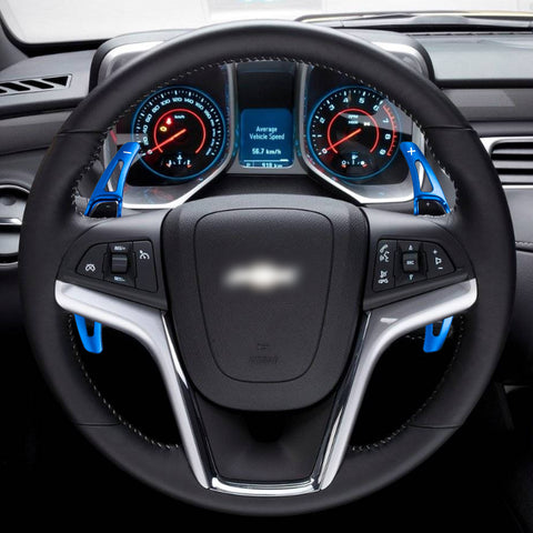 Blue Add-on Steering Wheel Paddle Shift Extension For Chevy Camaro 2012-2015