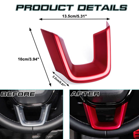 Red Inner Steering Wheel Lip Decoration Cover Trim For Honda Civic 11th Gen 2022-up, Accord CRV HRV 2023-up