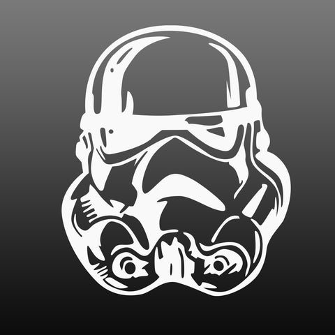 3x Star Wars Storm Trooper Silver JDM Vinyl Stickers Universal Fit Decals