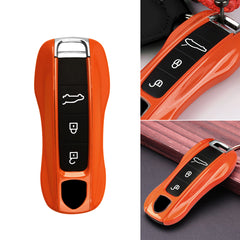 Gloss Orange Shockproof Smart Key Fob Holder Shell For Panamera Cayenne Carrera Taycan