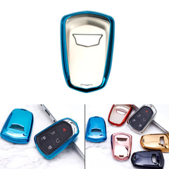 Blue TPU Remote Smart Keyless Key Cover Shell Case For Cadillac ATS CT6 XT5 Escalade