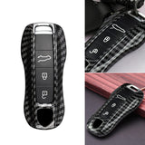 Carbon Fiber Style Keyless Entry Key Holder Case For Porsche Panamera Cayenne Carrera Taycan