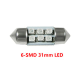 2x 6-SMD 6418 C5W 36MM Festoon LED License Plate Tag Light Bulbs 8000K Ice Blue