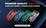 Red TPU Leather Full Seal Remote Key Fob Case Cover For BMW 1 2 3 4 5 6 7 Series