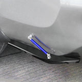 JDM Universal Rear Bumper Canard Diffuser Splitter Valence Spoiler Fin Lip Trim, Glossy Black with Adjustable 6"-9" Support Rod -Blue