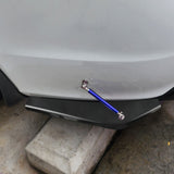 JDM Universal Rear Bumper Canard Diffuser Splitter Valence Spoiler Fin Lip Trim, Glossy Black with Adjustable 6"-9" Support Rod -Blue