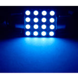 10PCS 36MM Ice Blue 16-SMD Festoon LED Bulbs Dome Lights 6418 6423 C5W 6451