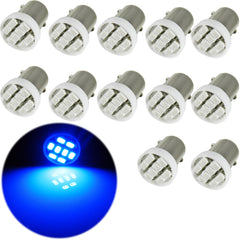 12PCS Ultra Blue BA9S 8 SMD LED Bulbs for Car Interior Dome Map Panel Light