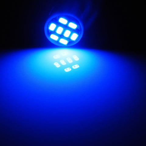 12PCS Ultra Blue BA9S 8 SMD LED Bulbs for Car Interior Dome Map Panel Light