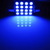 2Pcs 8000K Blue 36mm 16-SMD 6418 C5W LED Bulbs For Car License Plate Lights
