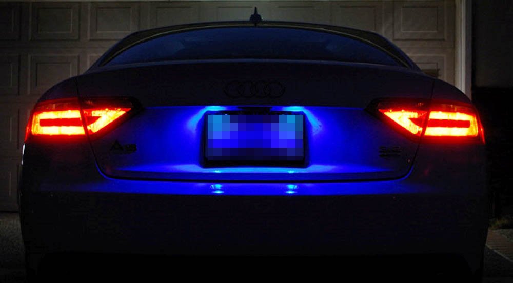 2Pcs 8000K Blue 36mm 16-SMD 6418 C5W LED Bulbs For Car License