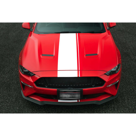 Double-dual White Sport Style Hood Roof Stripe Cover Trim For For Mustang 15-21