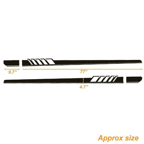 2x Sports Racing Car Graphics Side Lower Body Vinyl Long Stripe Decal Stickers