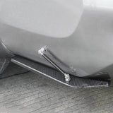 JDM Universal Rear Bumper Canard Diffuser Splitter Valence Spoiler Fin Lip Trim, Carbon Fiber Pattern with Adjustable 6"-9" Support Rod -Black