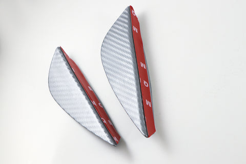 4pcs Carbon Fiber Pattern Trim Bumper Fins Diffuser Canards Splitters Kits(Grey/Black)