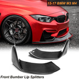 1 Set Carbon Fiber Splitters Bumper Spoiler Lips Set For 2014-2018 BMW M3 M4 F80 F82 F83