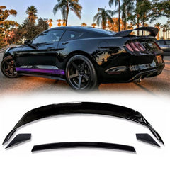 Painted Black GT350 R-Style Trunk Spoiler Wing Deck lid for 15-17 Ford Mustang