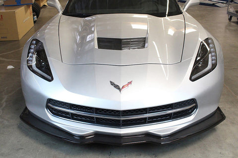 Carbon Fiber Front Chin Lip Spoiler For Corvette C7 Z06 Stingray Stage 2 2014-17