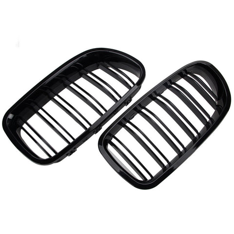 2X BMW 5-Series F10 F11 Painted Glossy Black Front Grille Grill Kidney 2011-2016 M5 528i 550i