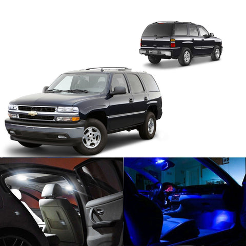 2000-2006 Chevy Tahoe 15x Light Bulbs SMD Interior LED Lights Package Kit[White\ Blue]