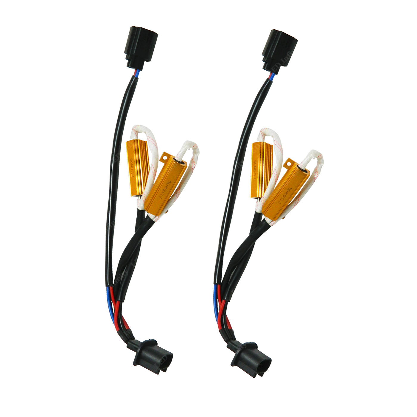 2pcs H13 9008 LED Load Resistor Kit HID Relay Harness Decoder CAN