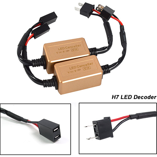 New H7 LED Headlight Kit Canbus Decoder Adapter Anti-Flicker Flash