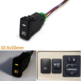 Factory Style 4-Pole 12V Push Button Switch w/ LED Background Indicator Lights For Fog Lights, DRL, LED Light Bar, etc (200 Series For Toyota, 32.5x22mm)