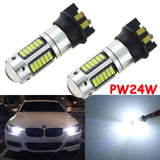 2X New PW24W Error Free Projector DRL Daytime Lights LED Bulbs BMW F30 3 Series etc[White 6000K / Ice Blue 10000K]