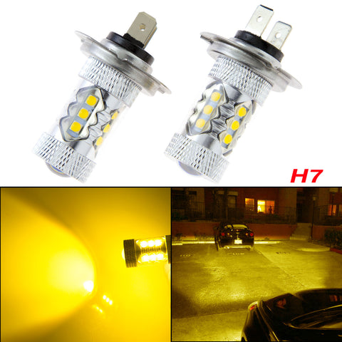 H7 Gold Yellow 80W Projector Lens CREE LED Bulbs for Hyundai Daytime Running Light