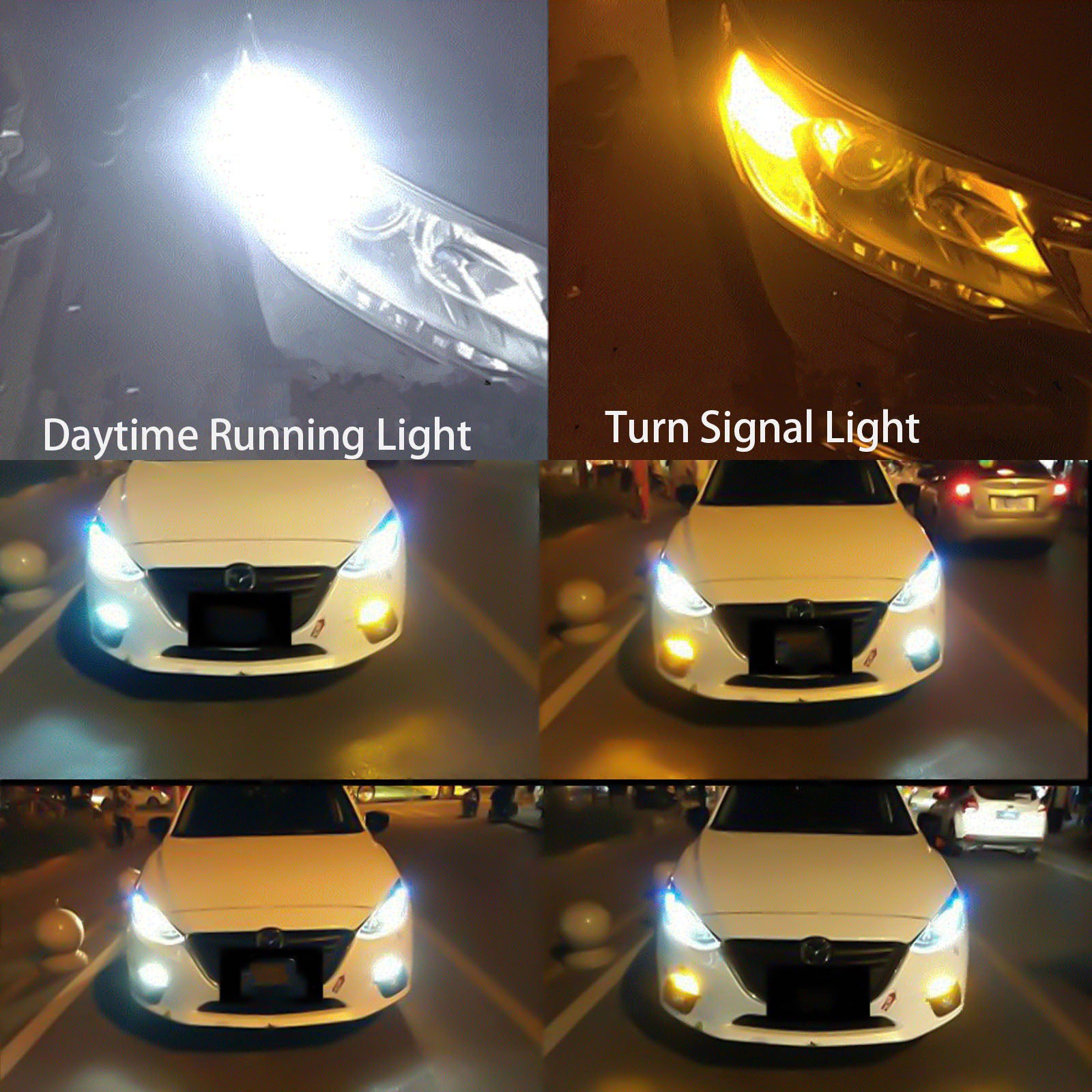 3157 Dual Color Switchback LED White Amber Bulbs for Parking Turn Sign ...