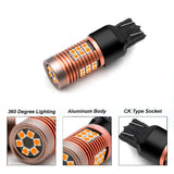 Non-Polarity 7440 7443 SCK CK Amber LED Bulb For Parking Turn Signal Brake Light