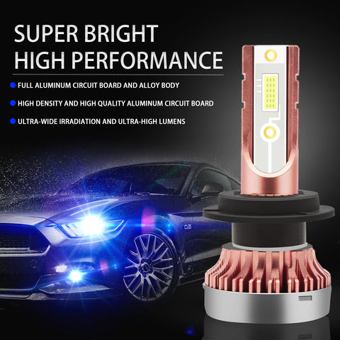 8000K Ice Blue H7 LED COB Headlight Daytime Running Light Bulbs DRL