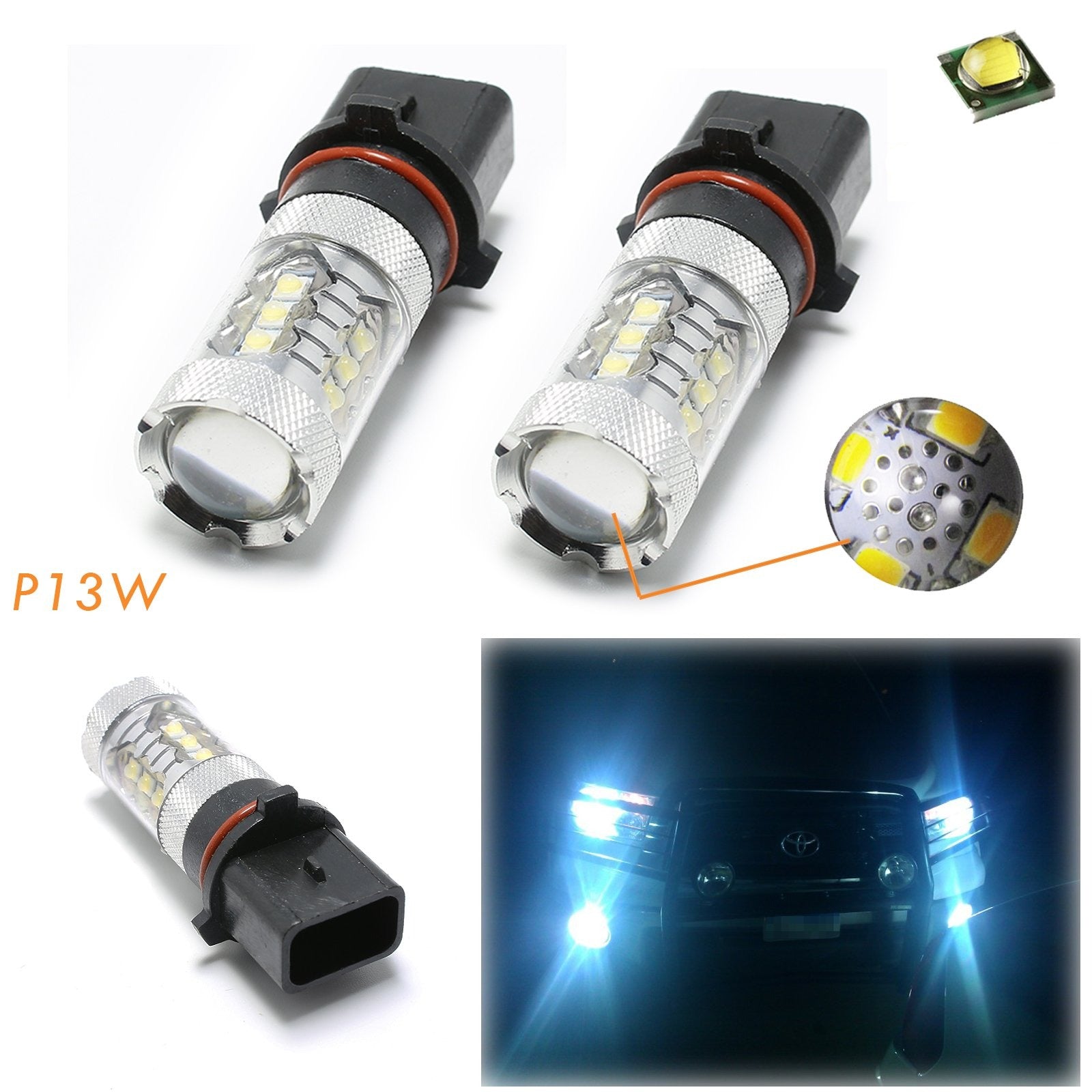 P13w Led 2x Super Bright Ice Blue 10000K P13W CREE LED Bulbs for DRL Daytime Ru ...