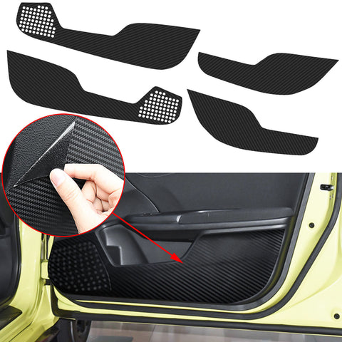 Carbon Fiber Texture Door Anti Kick Pad Guard Stickers For Honda Civic 2016-2020