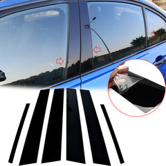 For BMW 3 Series F30 Black Door Window Pillar Posts Piano Cover Pre-cut Trim 6pc