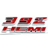 1X 392 HEMI Emblem Badge Plate Decal with Sticker for Dodge Challenger SRT 6.4L SRT8 Jeep [red] \ [red+black]