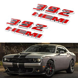 2pcs 392 HEMI Emblem Badge Plate Decal with Stickers for Dodge Challenger SRT 6.4L SRT8 Jeep  [red] \ [red+black]