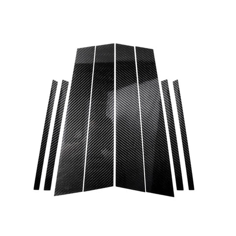 Carbon Fiber Print Window Pillar Posts Pre-Cut Strip Trim Decal Stickers 8pcs For Toyota RAV4 2015 2016 2017 2018 2019
