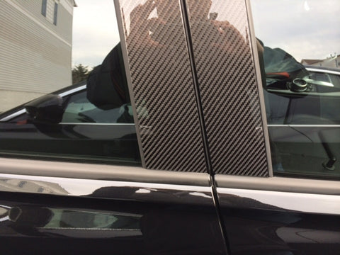 Carbon Fiber Print Window Pillar Posts Pre-Cut Strip Trim Decal Stickers 8pcs For Toyota RAV4 2015 2016 2017 2018 2019