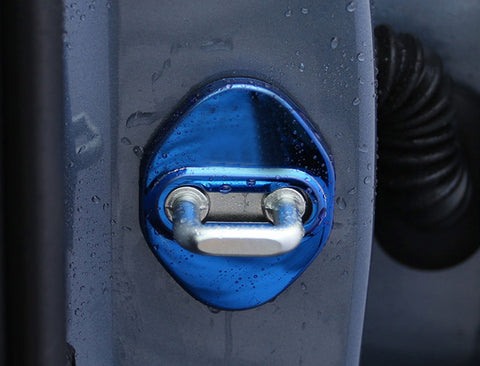 Blue Stainless Steel Car Door Lock Cover Protector Trims 4pcs for Honda Accord Sedan 2007-up